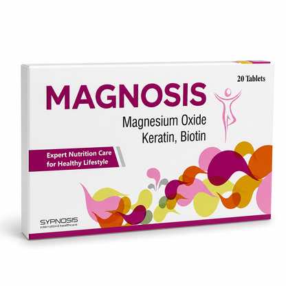 MAGNOSIS Magnesium Oxide 500mg with Keratin & Biotin — Hair, Skin & Nail Support | 20 Tablets