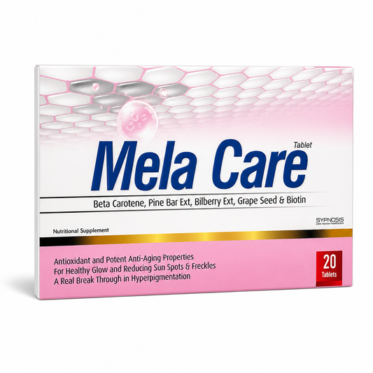 Mela Care Antioxidant Tablets with Beta Carotene, Bilberry & Grape Seed — Skin Glow & Pigmentation Support | 20 Tablets